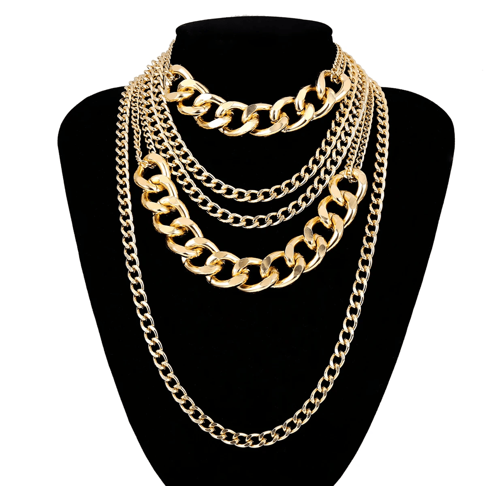Cascade Women’s Layered Necklace – Polished Aluminium Chains 3