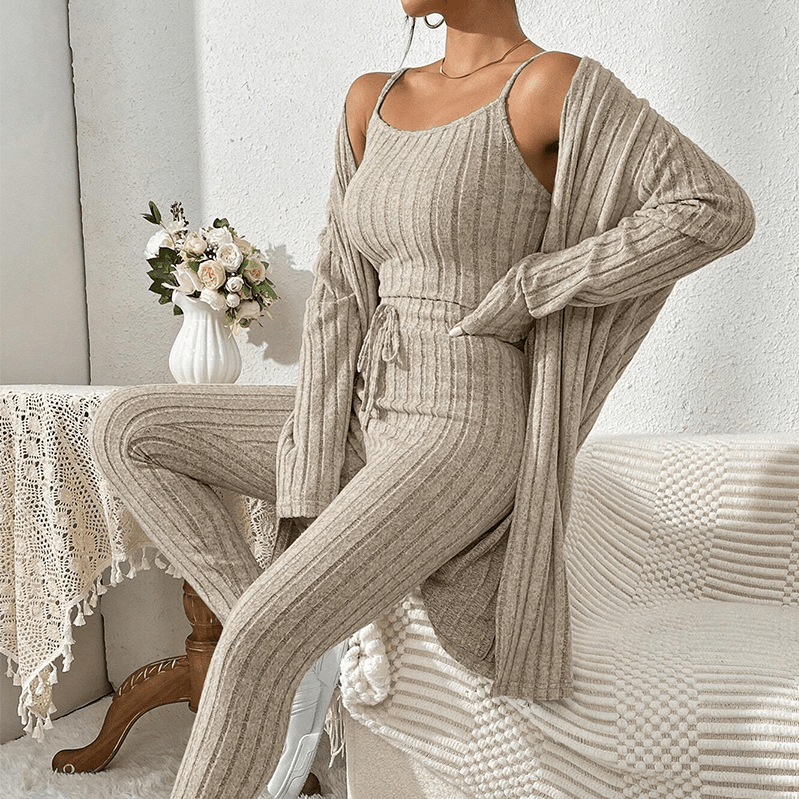 Isabella Women's 3-Piece Lounge Set – Soft Ribbed Loungewear 4