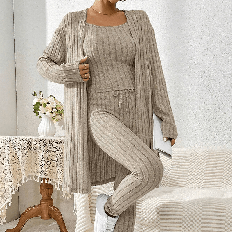 Isabella Women's 3-Piece Lounge Set – Soft Ribbed Loungewear 6