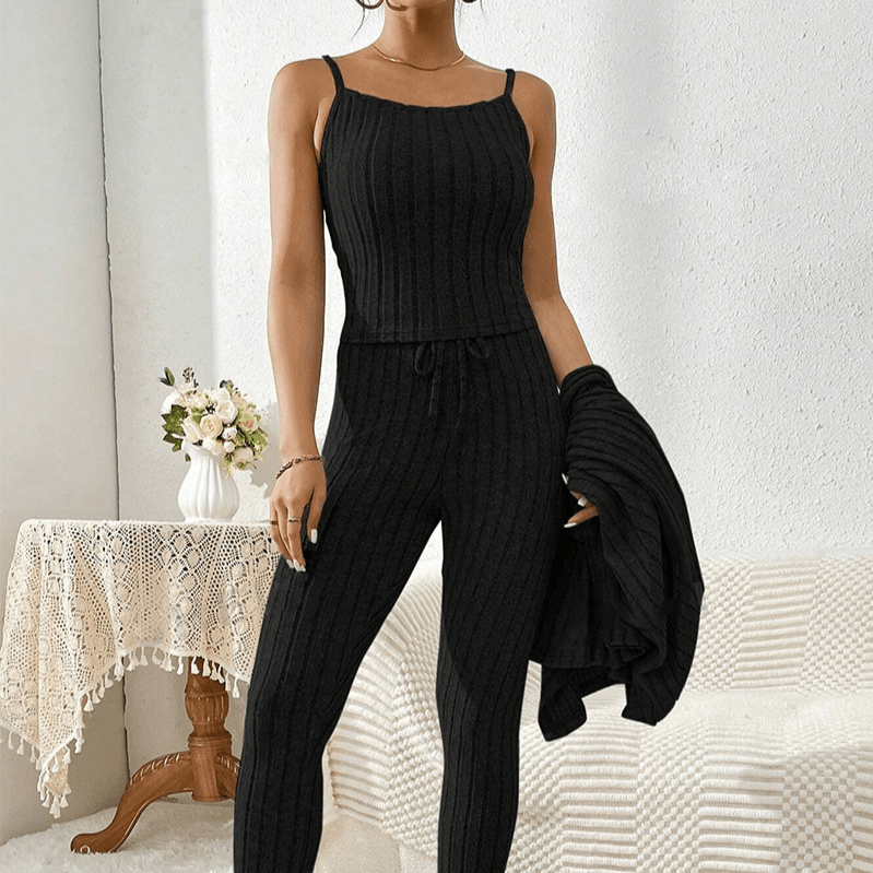 Isabella Women's 3-Piece Lounge Set – Soft Ribbed Loungewear 2
