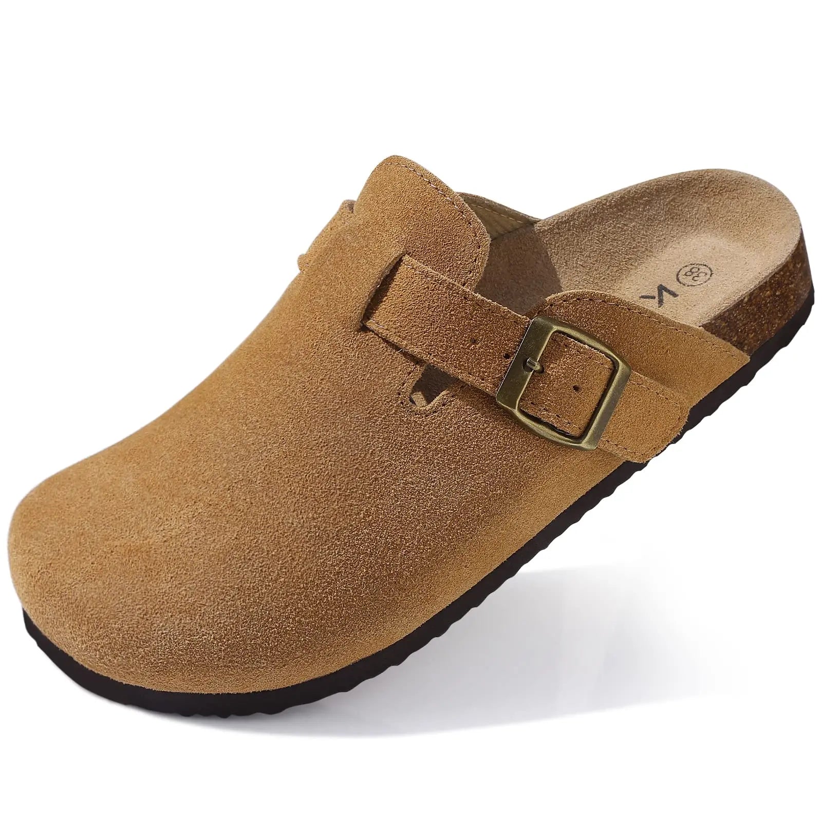 Kidmi Men's Suede Clogs – Adjustable Slip-On Sandals-2