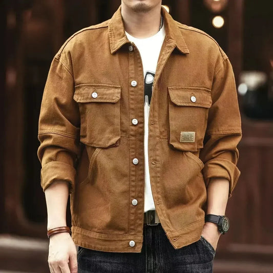 Dylan Men's Denim Cowboy Coat – Retro Loose Fit Jacket-1