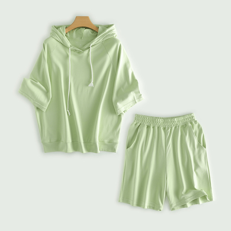 ComfyGlow Women’s Hoodie and Shorts Set – Relaxed Fit Cotton Blend 1