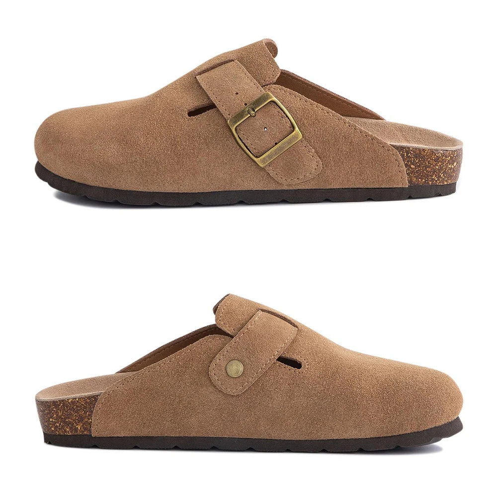 Kidmi Men's Suede Clogs – Adjustable Slip-On Sandals-1
