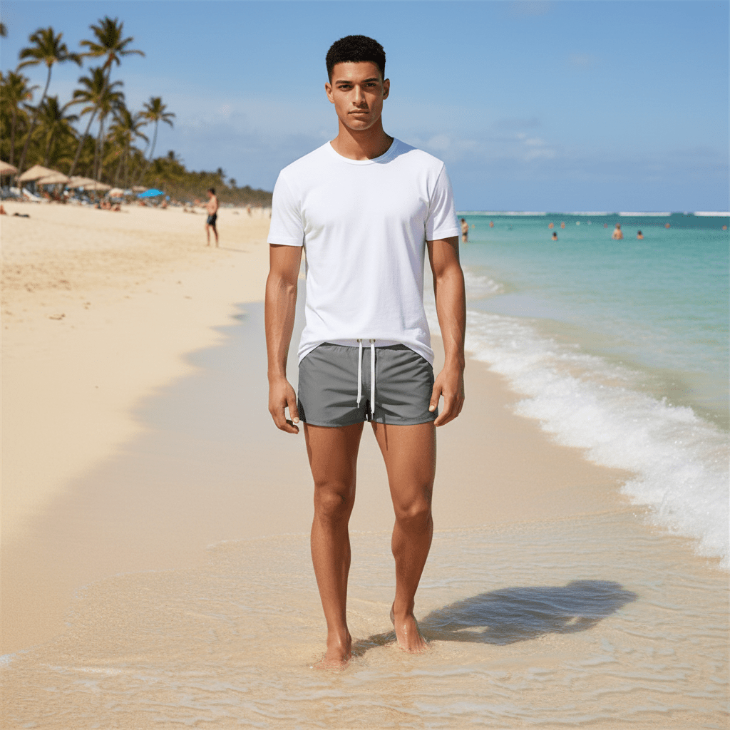 Tanner Short Length Swim Shorts with Drawstring Waist