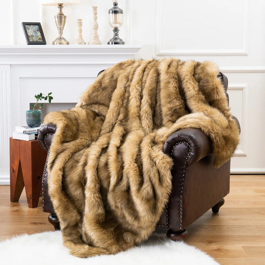 VOS Faux Fur Throw Blanket – Luxurious Softness for Home-2